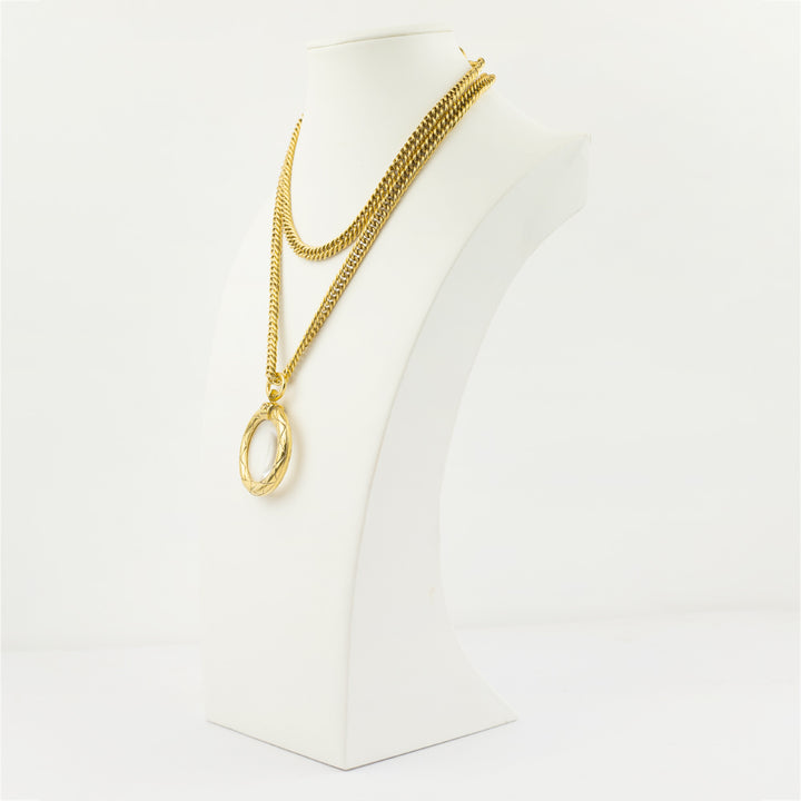 Chanel Vintage Gold Magnifying Lens Long Chain Necklace