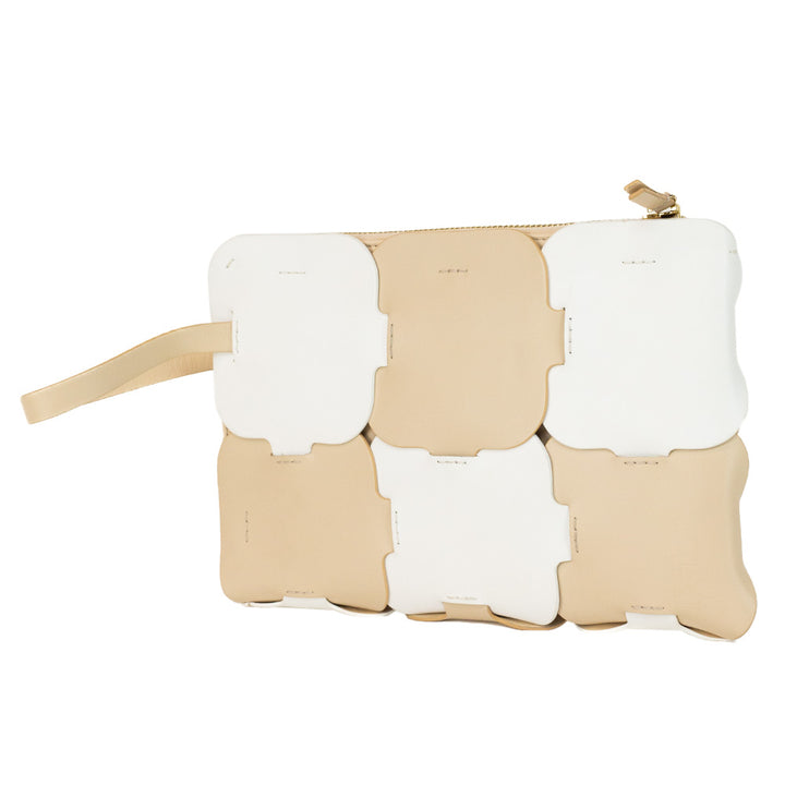 Paco Rabanne Beige 
White Cabas Puzzle Clutch