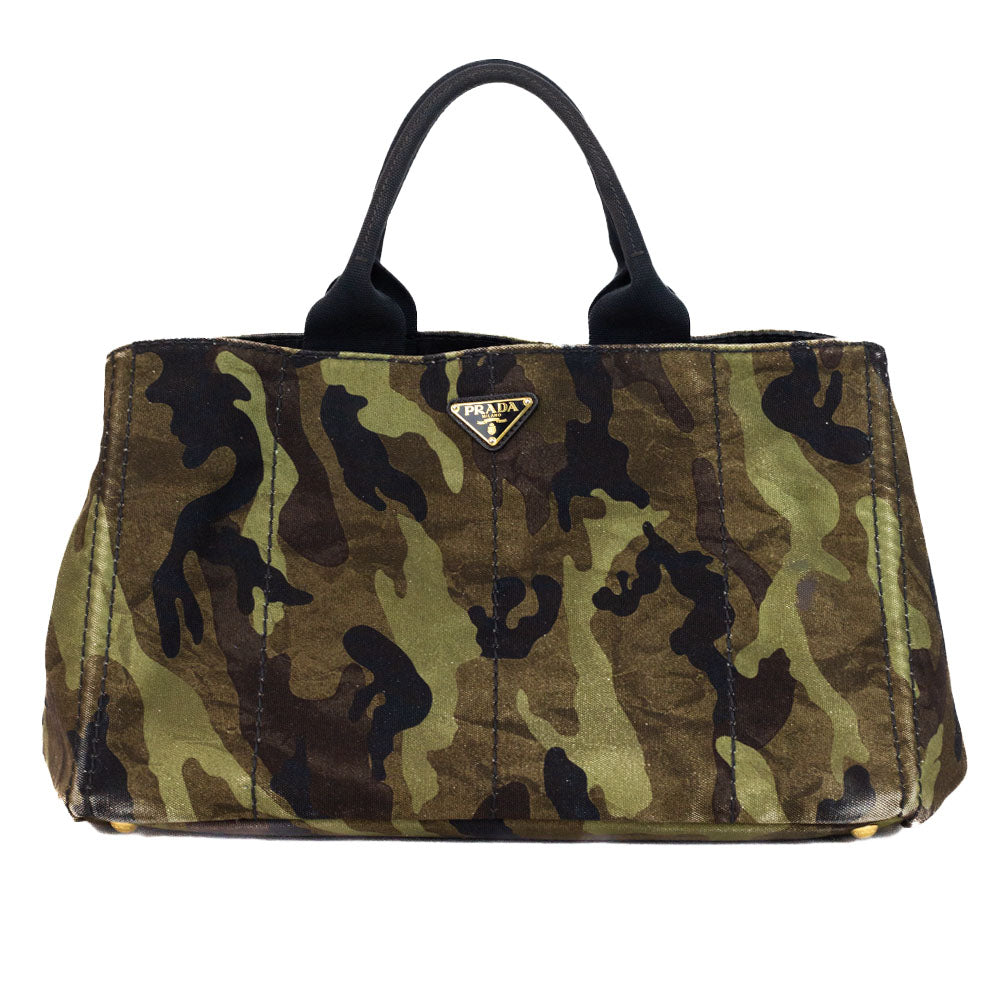 Prada Camouflage Canapa Canvas Tote Bag