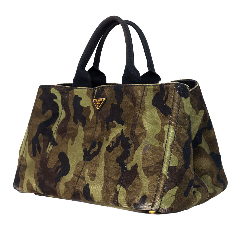 Prada Camouflage Canapa Canvas Tote Bag