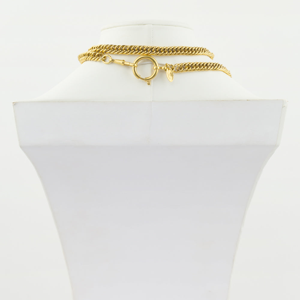 Chanel Vintage Gold Magnifying Lens Long Chain Necklace