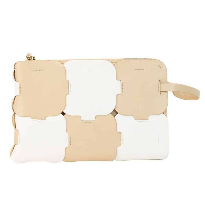 Paco Rabanne Beige 
White Cabas Puzzle Clutch