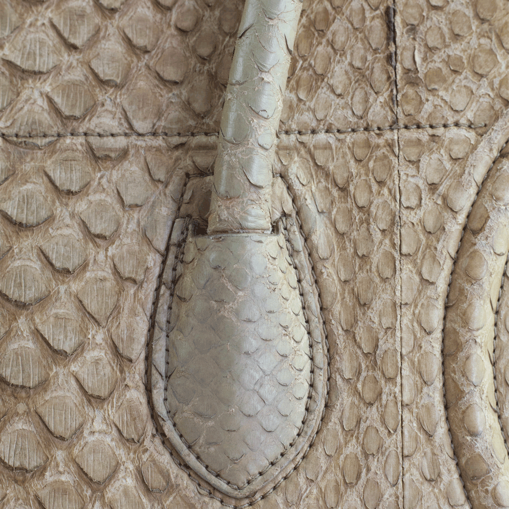 Celine Beige Python Medium Phantom Tote Bag