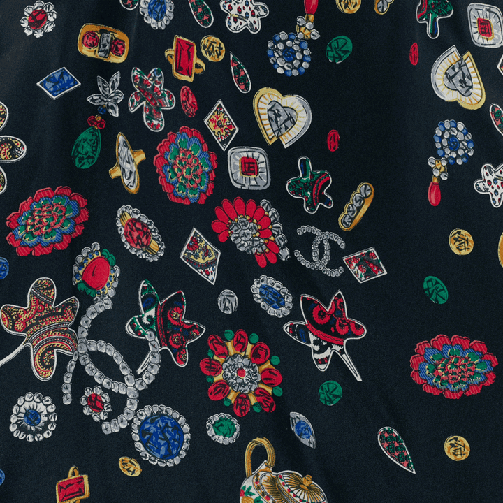 Chanel 1990
s Jewelry Print Blouse