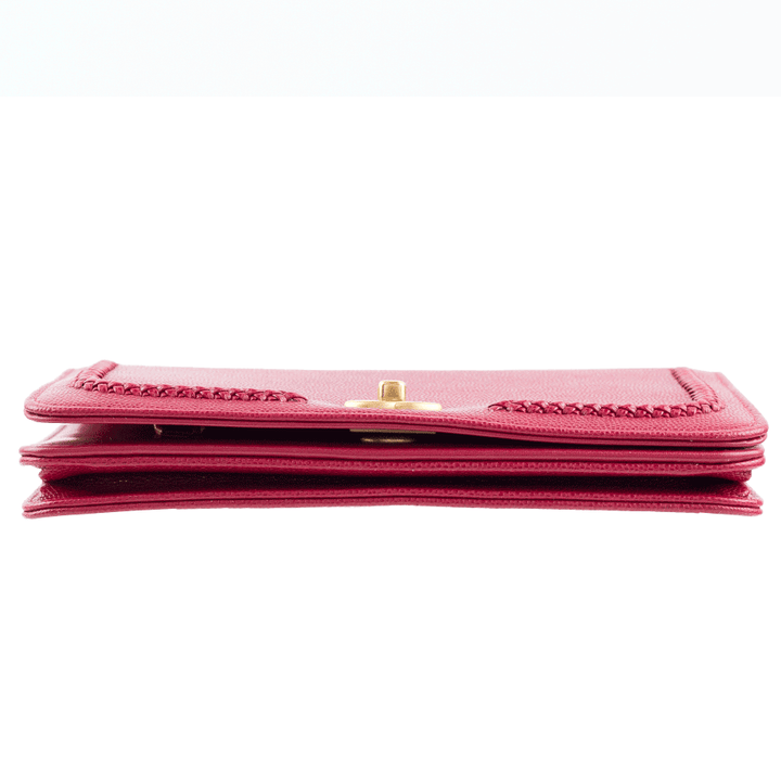 Chanel Berry Caviar Leather Wallet on Chain