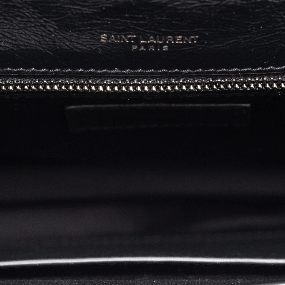 Saint Laurent Niki Medium in Crinkled Vintage Black Leather