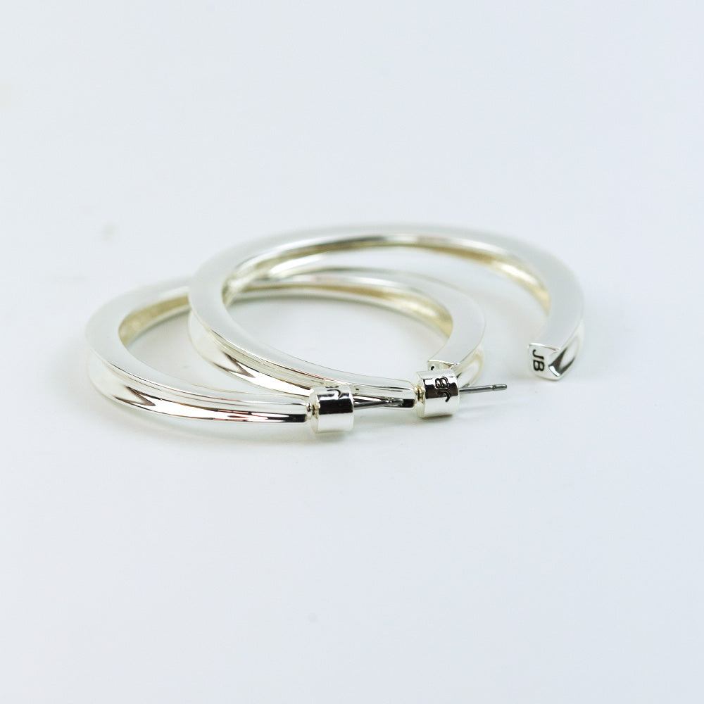 Jenny Bird Slim Doune Silver Hoop Earrings