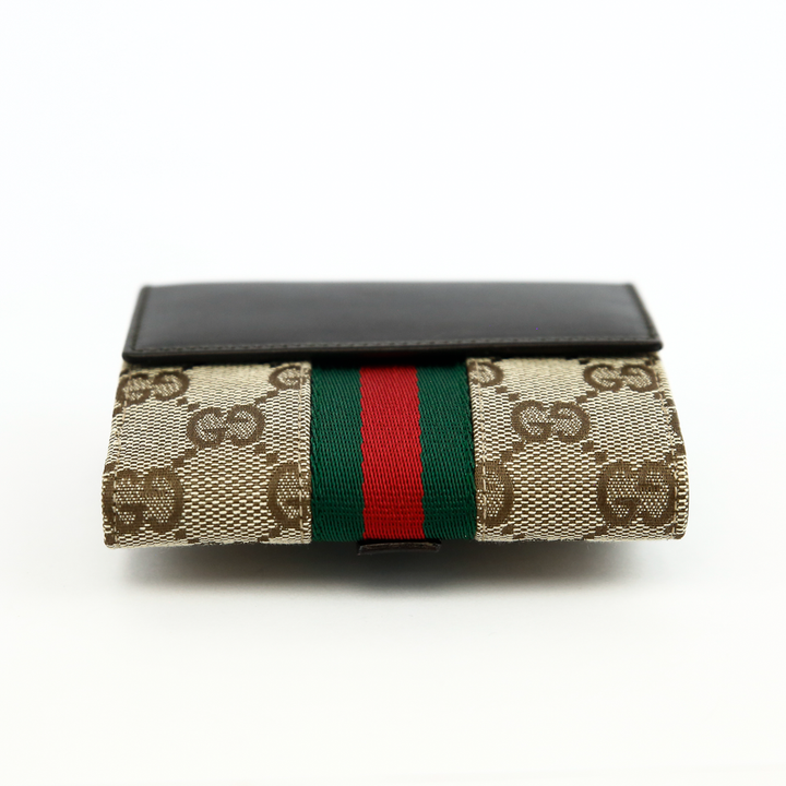 base view of Gucci GG Canvas 
Leather Jackie Compact Wallet