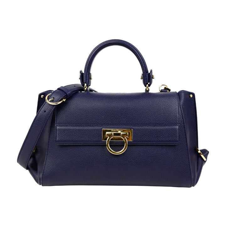 Salvatore Ferragamo Navy Sofia Satchel Bag