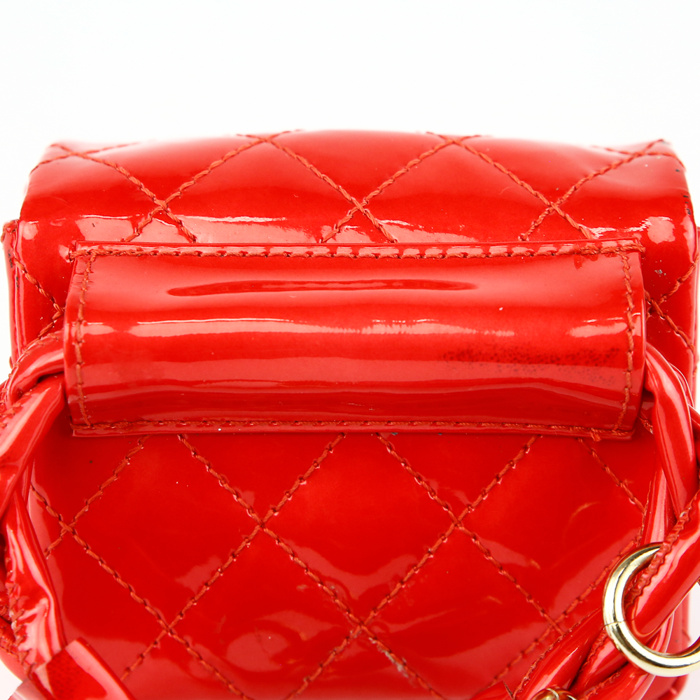 Chanel Red Quilted Patent Leather 2.55 Mini Ankle/Wrist Bag