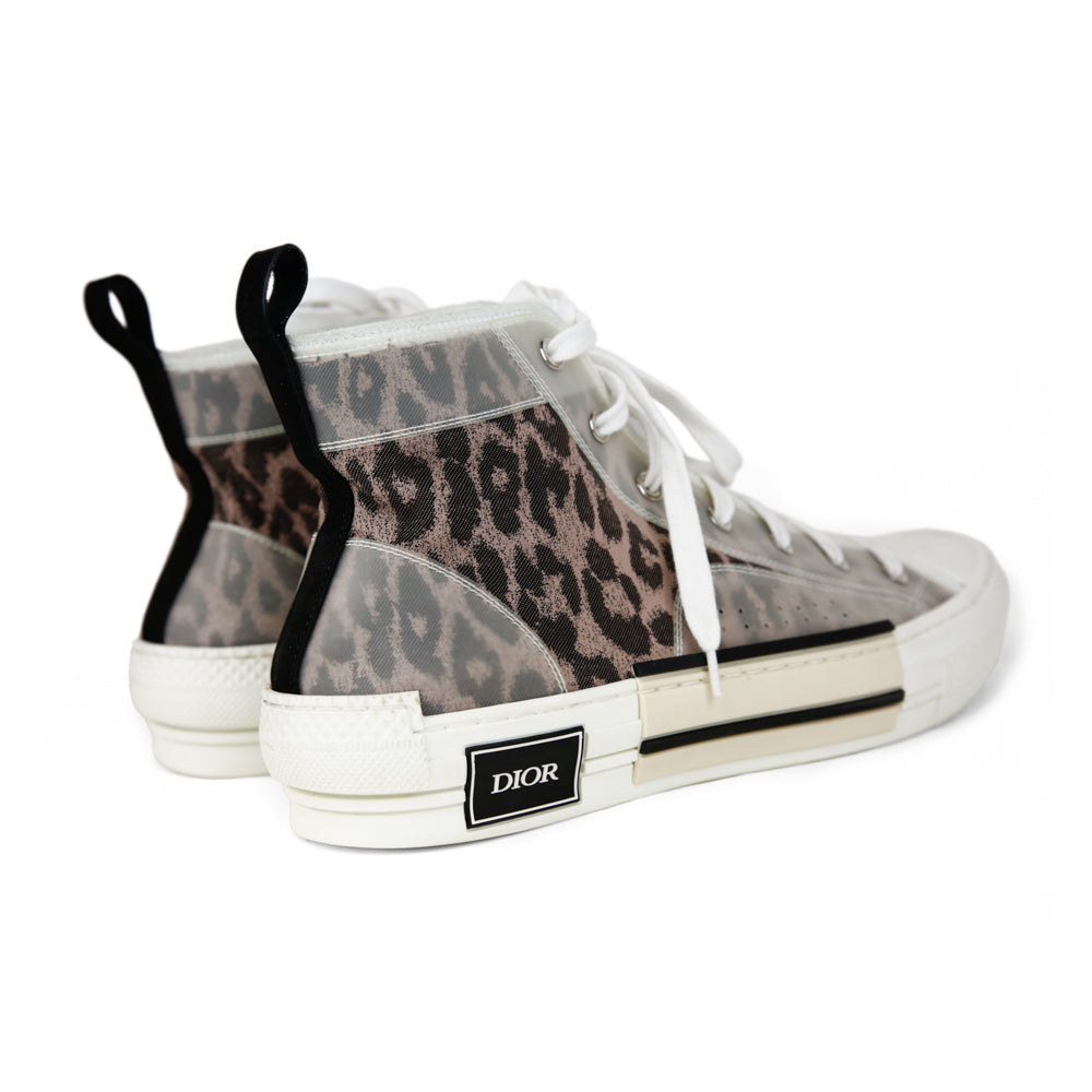 Christian Dior Gray Leopard Print B23 High Top Sneakers