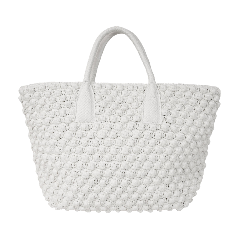 Dolce 
Gabbana White Fefe Crochet Tote Bag