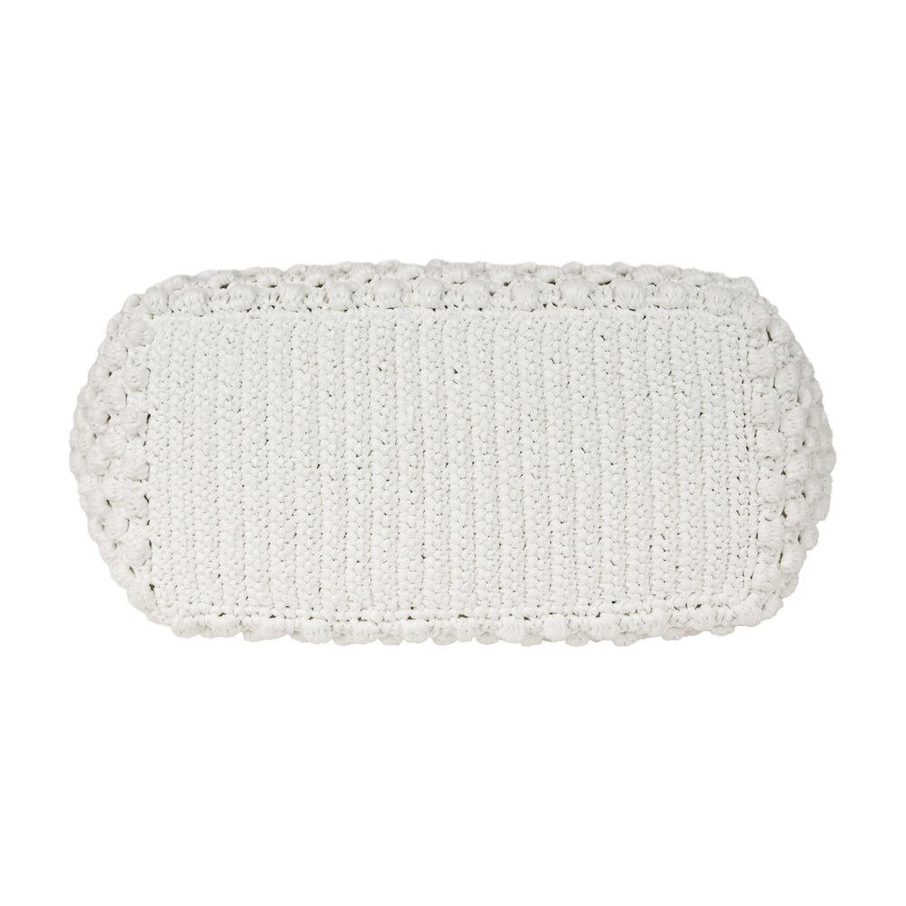 Dolce 
Gabbana White Fefe Crochet Tote Bag