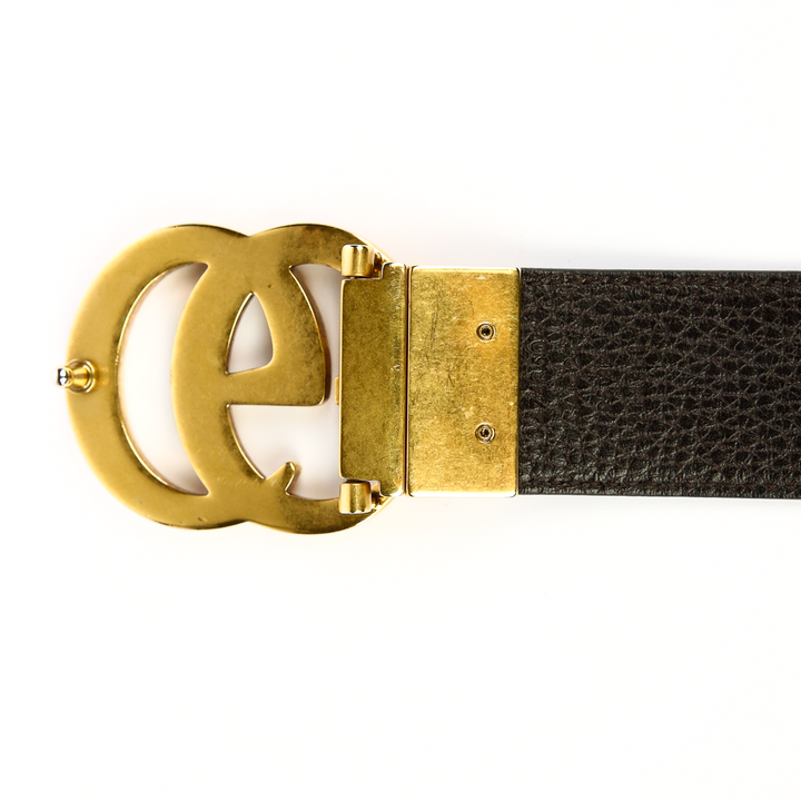 Buckle view of Gucci GG Marmont Reversible Belt