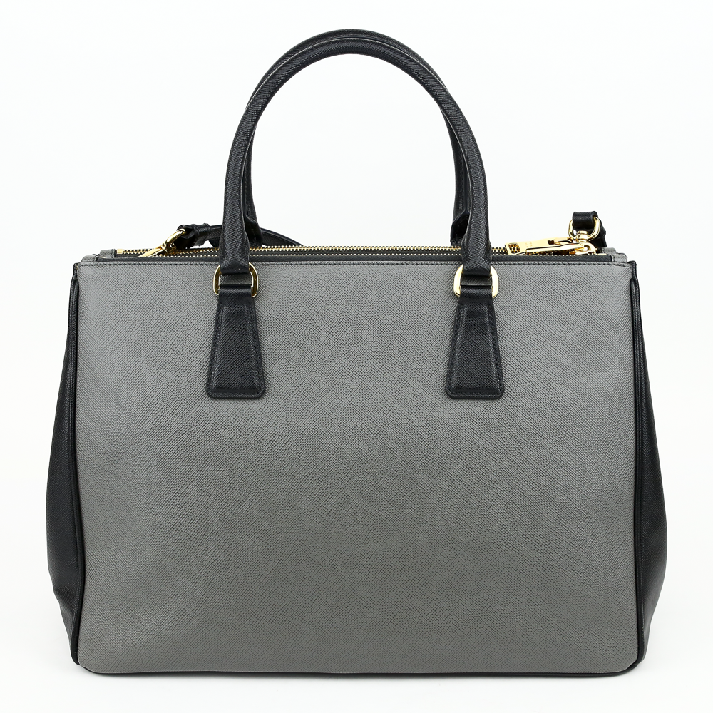 back view of Prada 2 Tone Saffiano Lux Shopper Tote