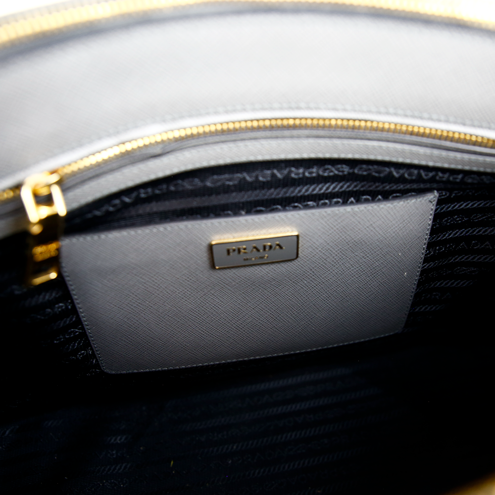 interior view of Prada 2 Tone Saffiano Lux Shopper Tote