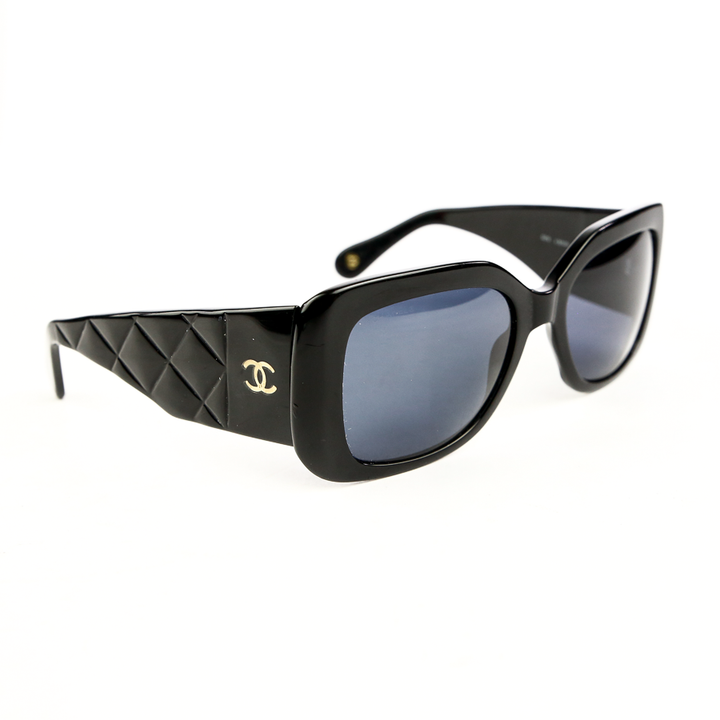 Side view of Chanel Black Quilted Side Sunglasses