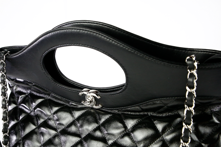 Handle view of  Chanel Black Quilted Lambskin Large 31 2019 Shopper Tote