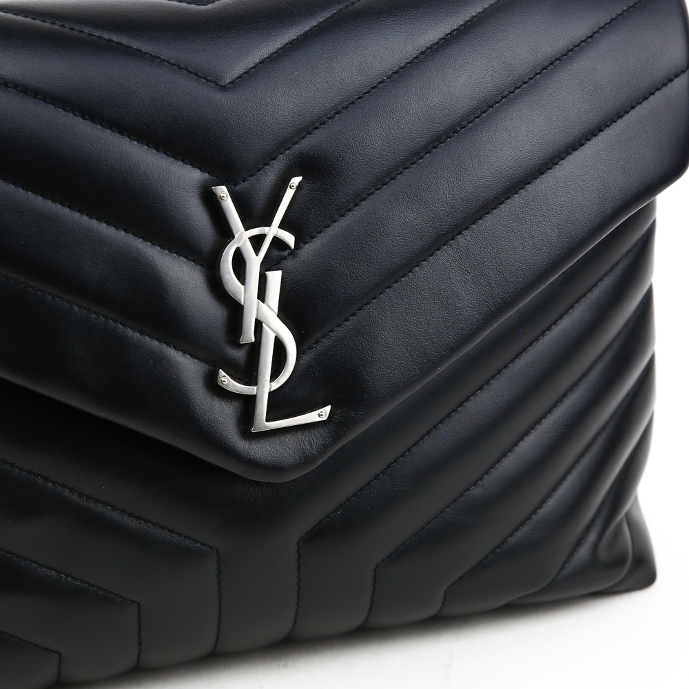 Saint Laurent LouLou Medium Bag in Black Matelassé Y Leather