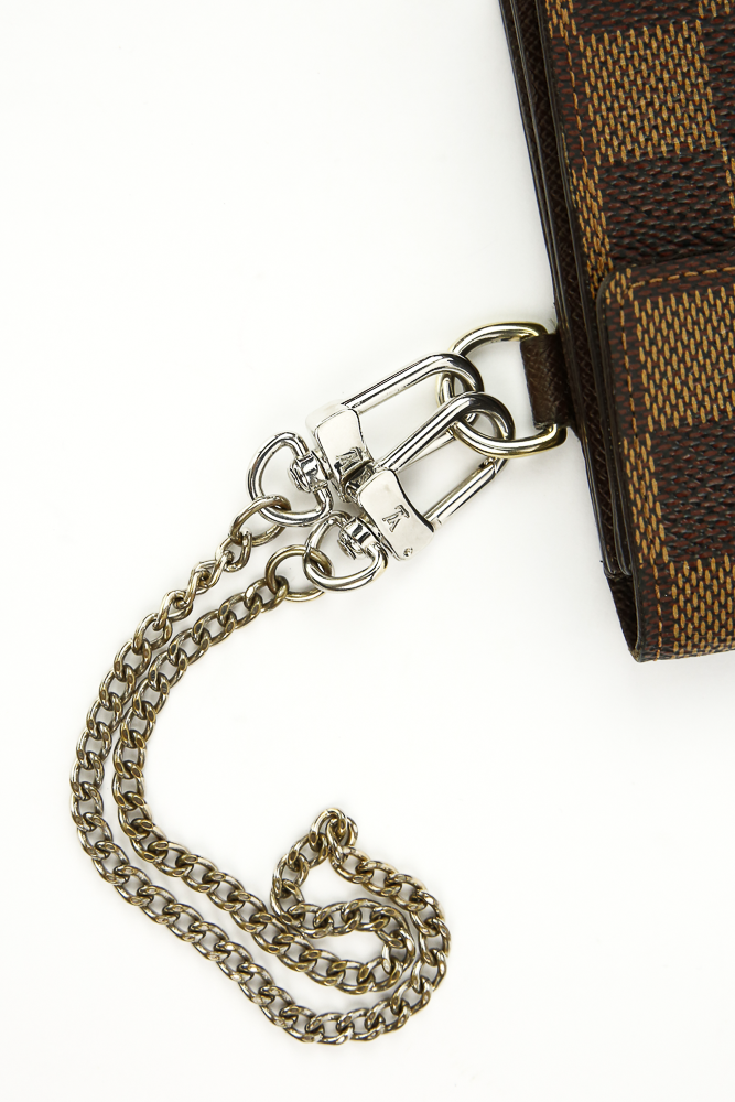 Chain view of Louis Vuitton Damier Coated Canvas Double Snap Wristlet Wallet