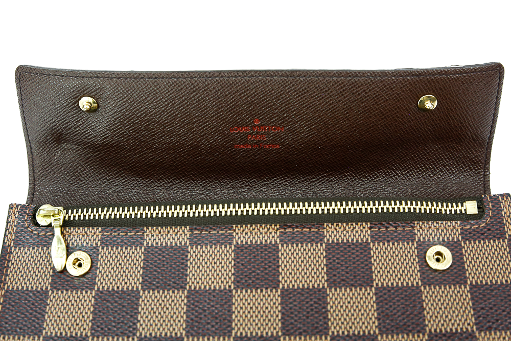 Louis Vuitton Damier Coated Canvas Double Snap Wristlet Wallet