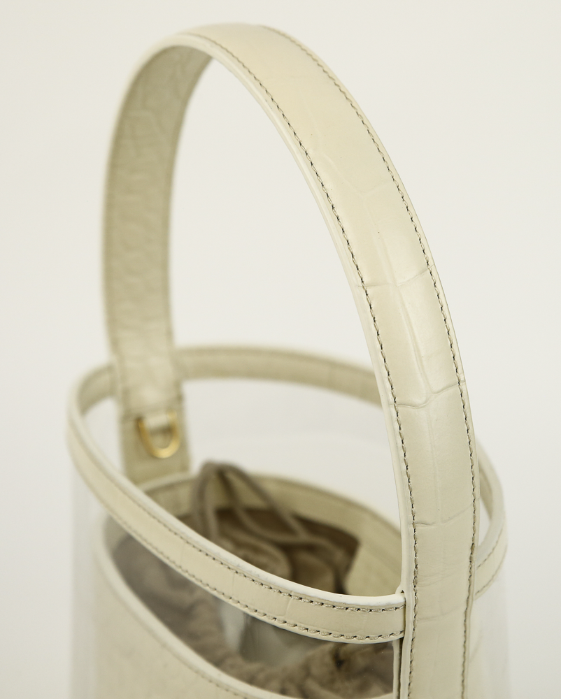 Staud Bissett PVC 
Embossed Leather Bucket Bag