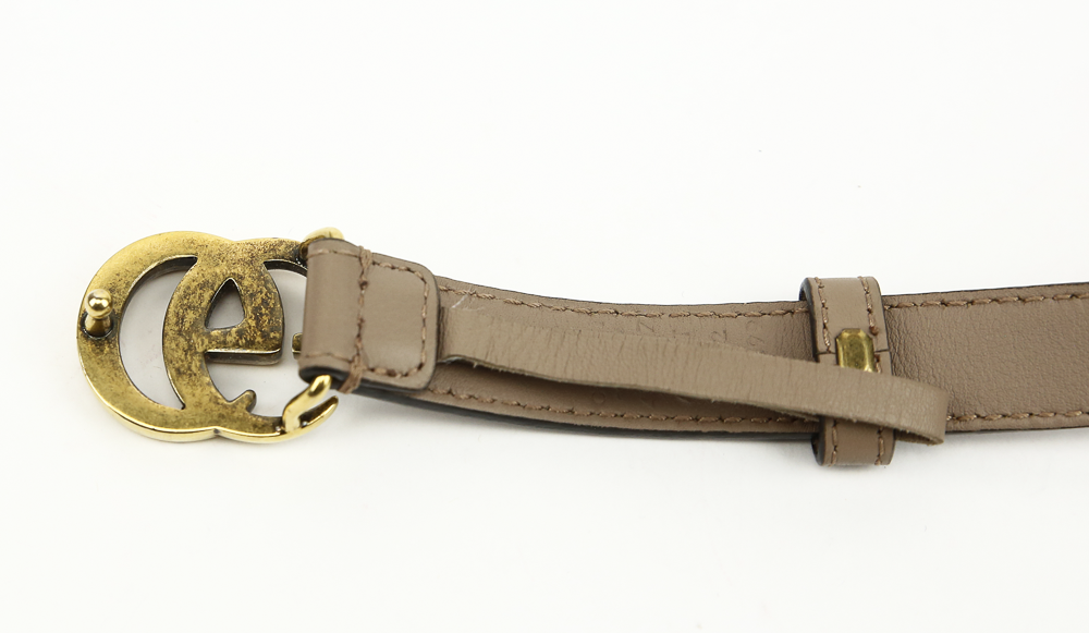 Gucci Dusty Pink Thin GG Belt