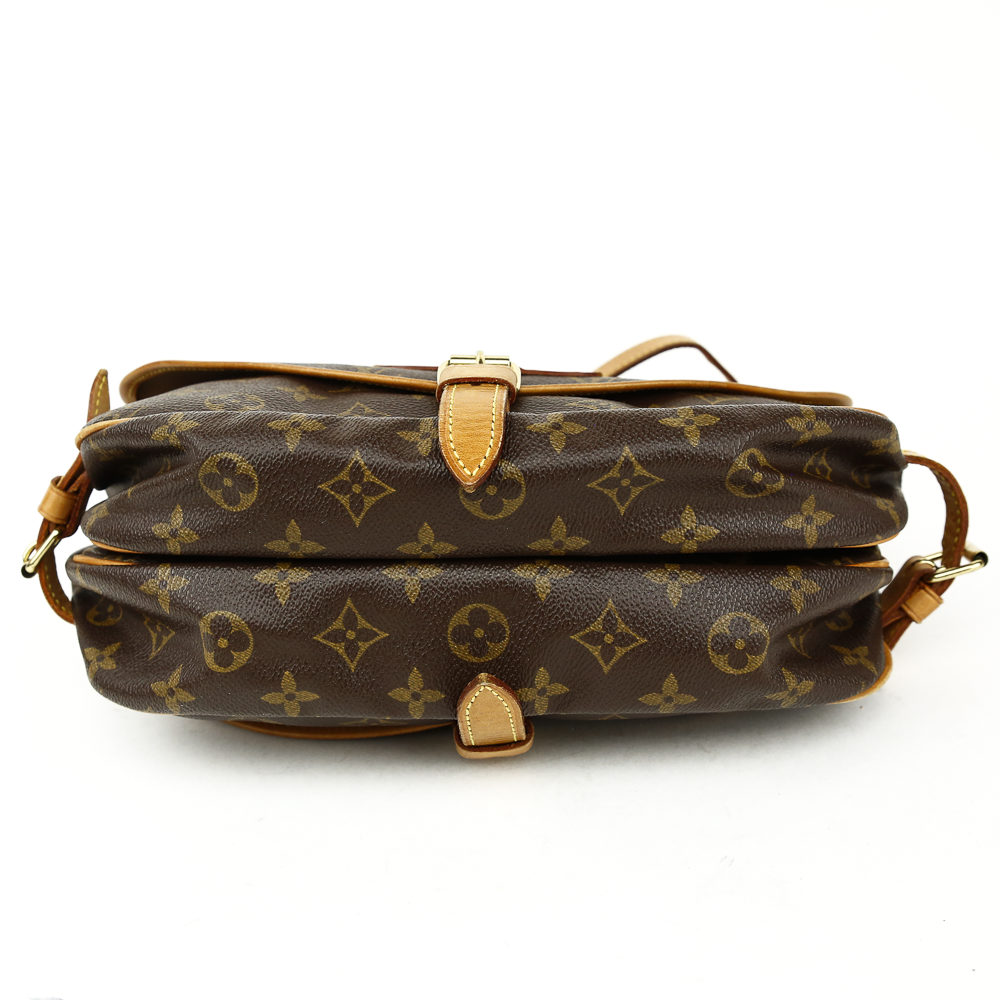 base view of Louis Vuitton Monogram Coated Canvas Saumur 25 Satchel