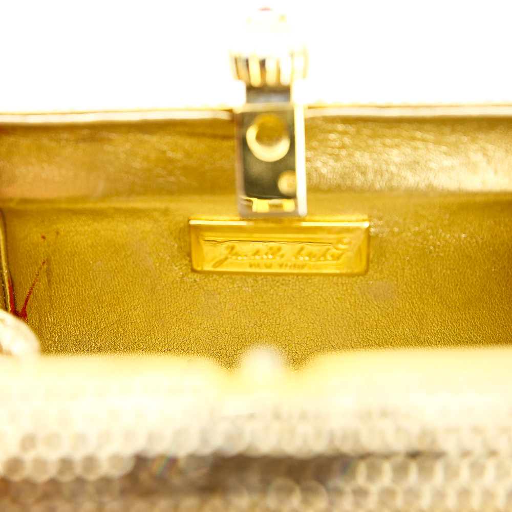 Judith Leiber Minaudiere Gold Box Clutch