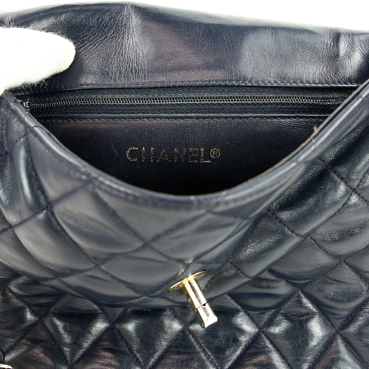 Chanel Vintage Navy Quilted Lambskin Crossbody Bag