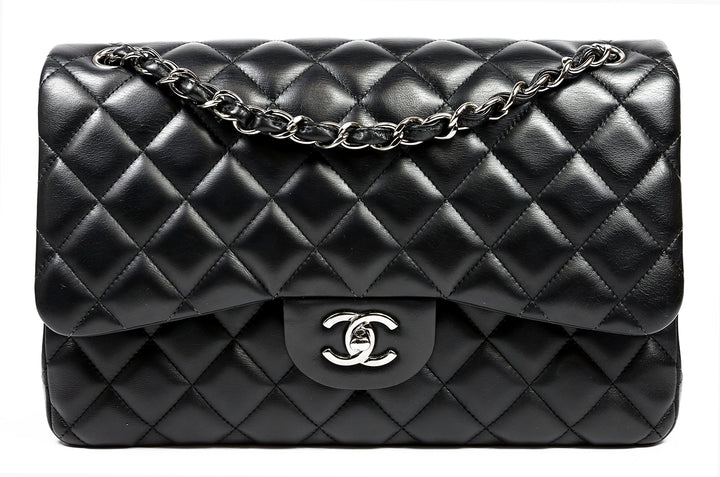 Chanel Black Quilted Lambskin Maxi Double Flap Shoulder Bag