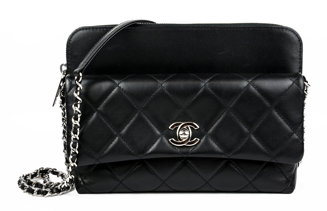 Chanel Black Quilted Leather Flap Front Crossbody Bag