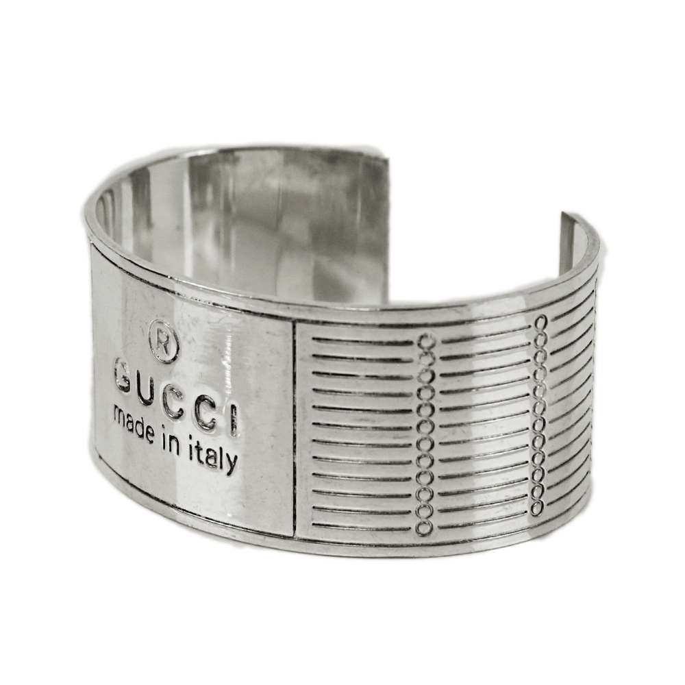 Gucci Sterling Silver Logo Cuff Bracelet