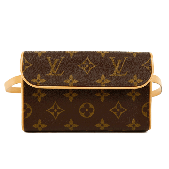 front view of Louis Vuitton Monogram Coated Canvas Pochette Florentine Belt Bag