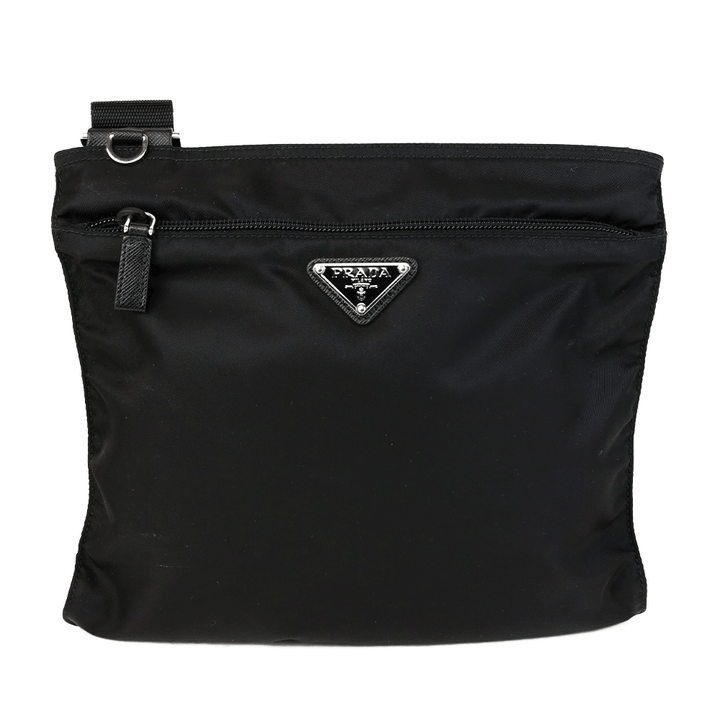 front view of Prada Black Nylon Small Crossbody Bag