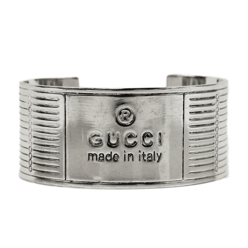 Gucci Sterling Silver Logo Cuff Bracelet