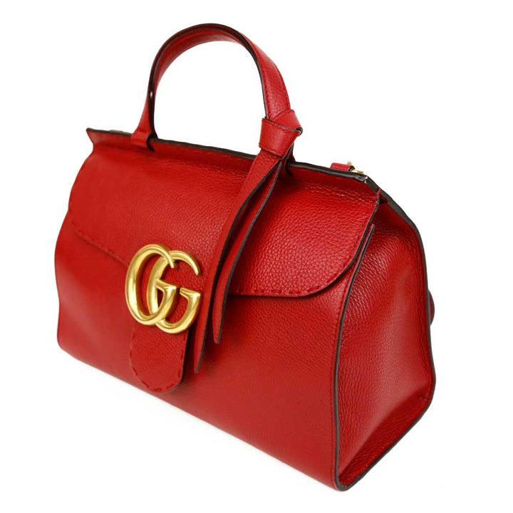 Gucci GG Red Marmont Small Top Handle Bag