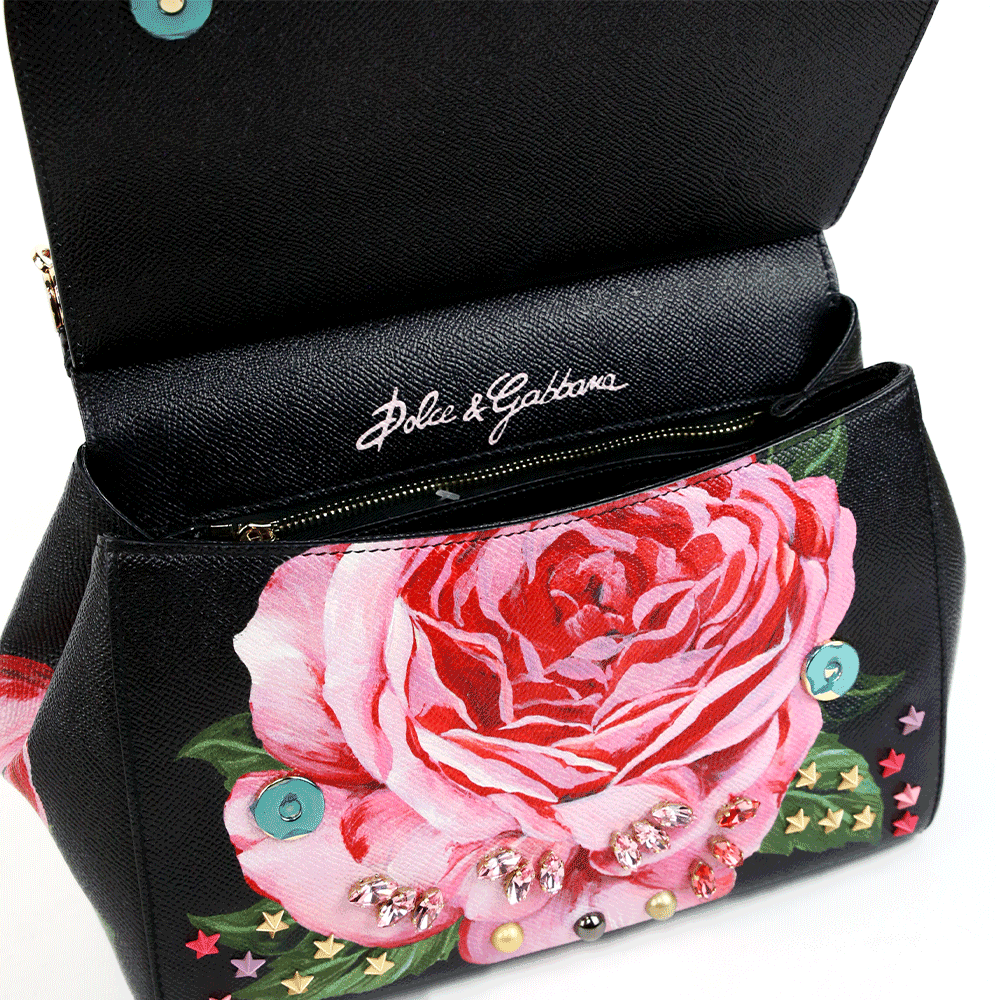 Dolce 
Gabbana Medium Miss Sicily Embellished Rose Bag