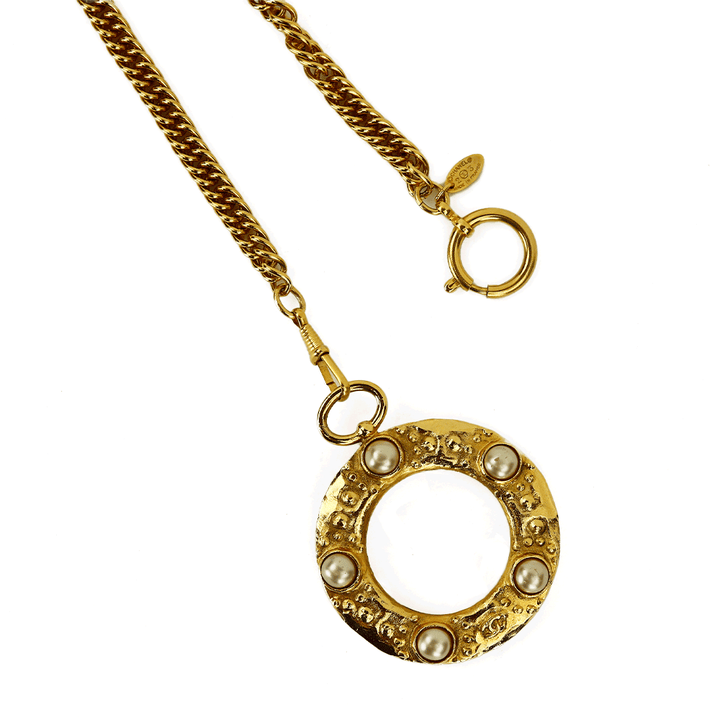 top view of Chanel Vintage Magnifying Hoop Necklace