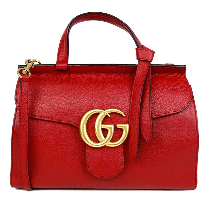 Gucci GG Red Marmont Small Top Handle Bag