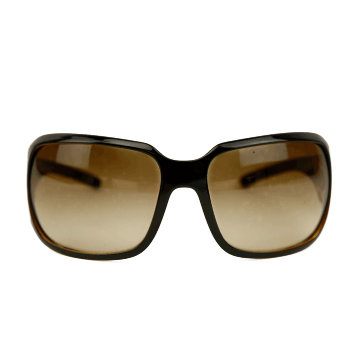 front view of Chanel Brown Shield Style Oversized Sunglasses