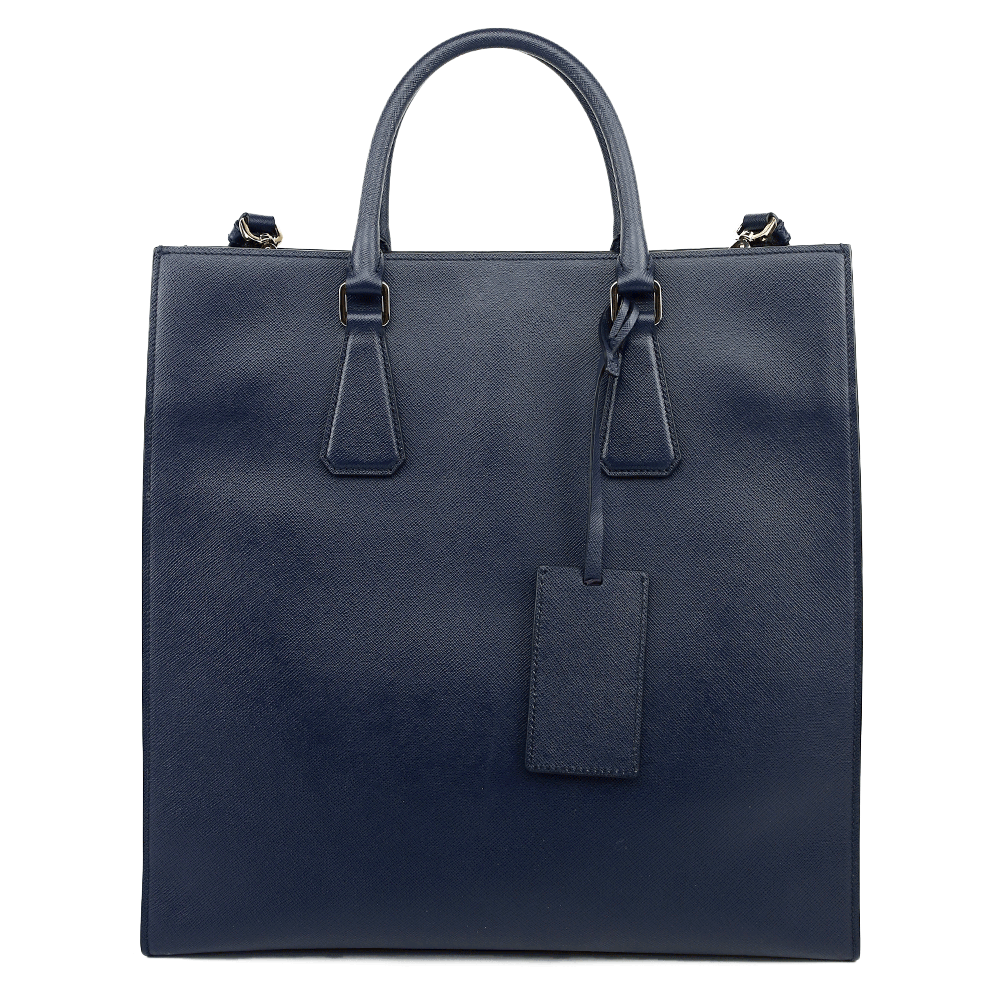 back view of Prada Baltico Saffiano Leather Travel Tote Bag