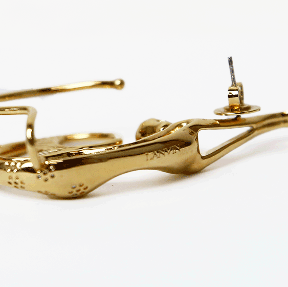 Lanvin Gold Mermaid Cuffed Post Earrings