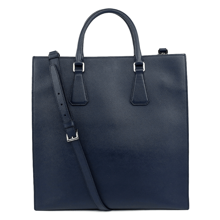 front view of Prada Baltico Saffiano Leather Travel Tote Bag