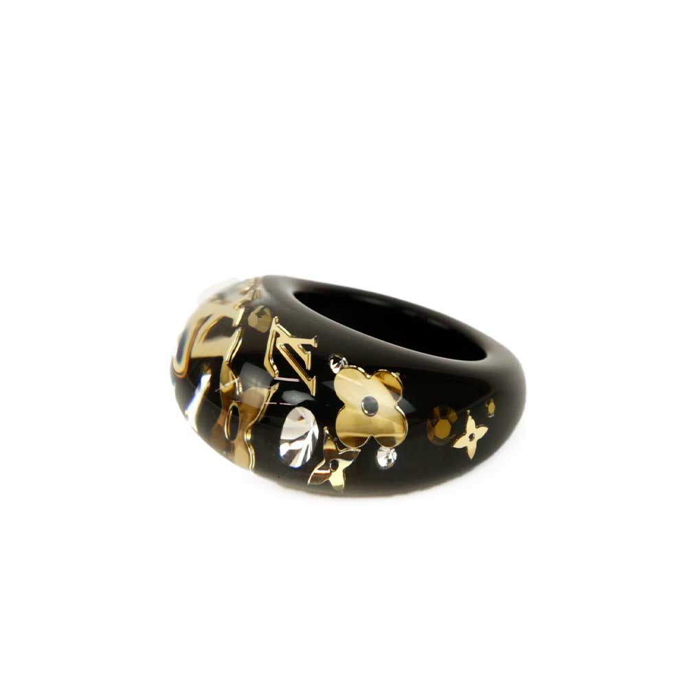 Louis Vuitton Black Inclusion Dome Ring