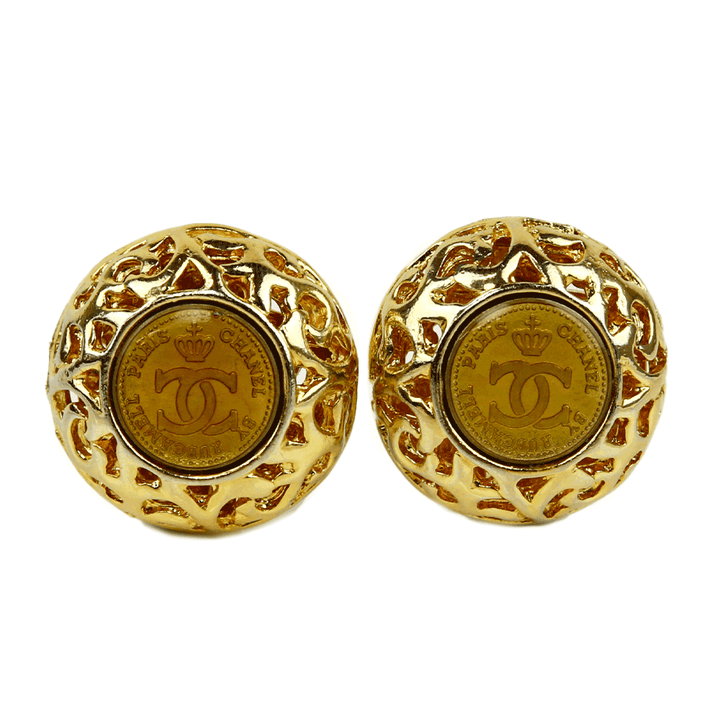 Chanel Vintage Rubcamell Murano Glass Clip-On Earrings