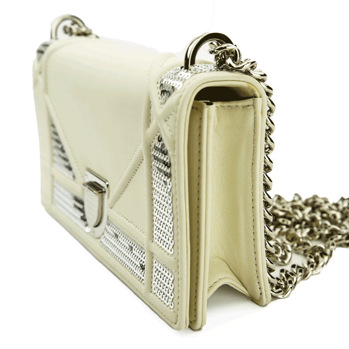 Side  view of Christian Dior Diorama Medium Sequin Crossbody Bag