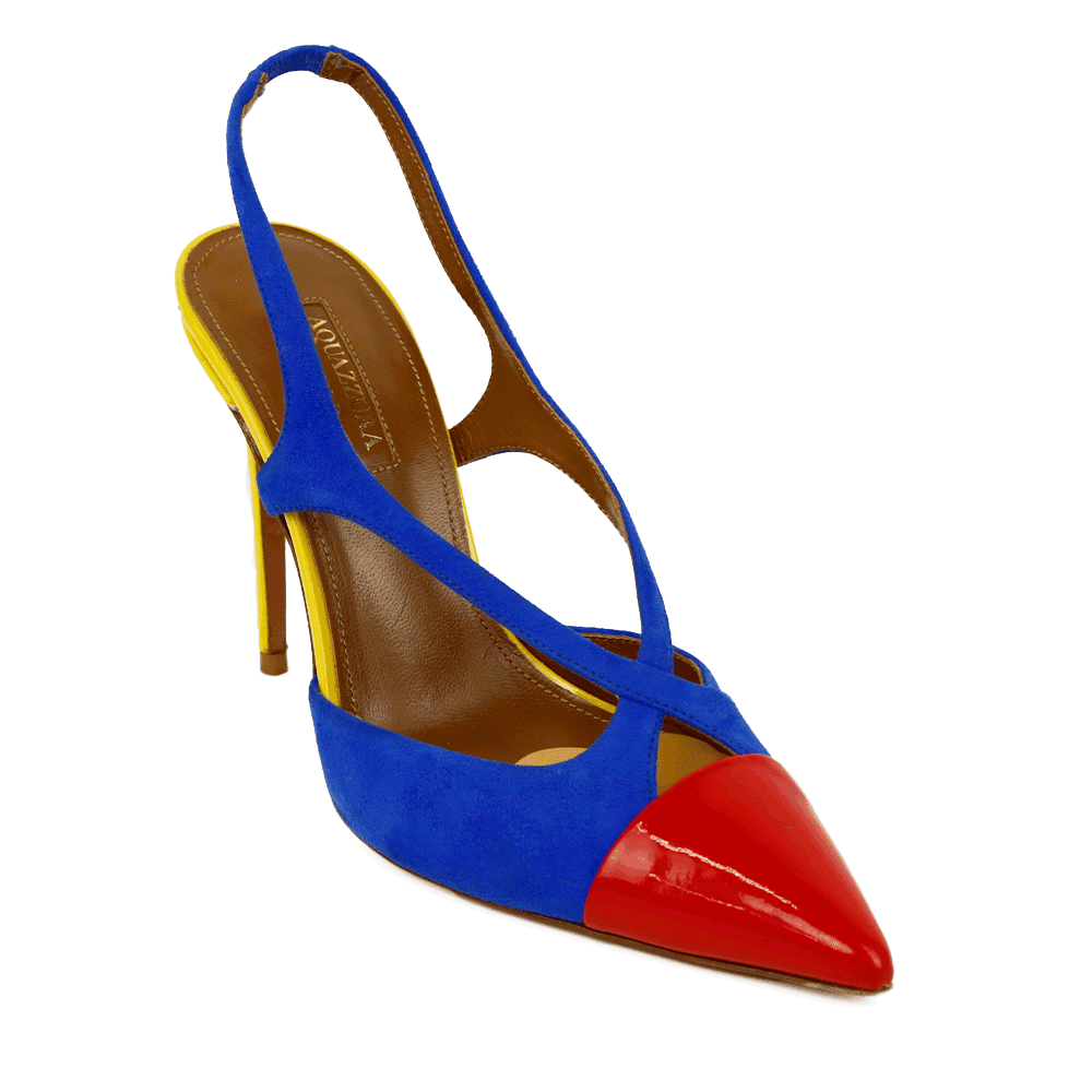 side view of Aquazurra Phoenix Colorblock Pumps