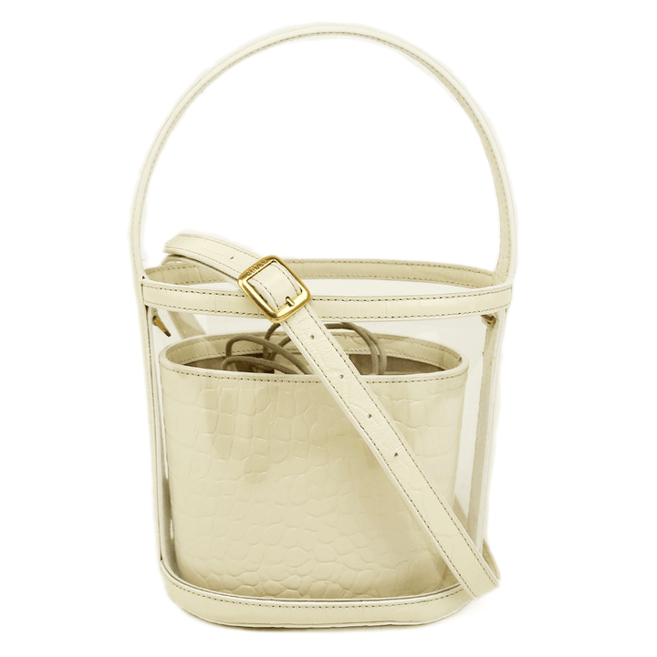 Staud Bissett PVC 
Embossed Leather Bucket Bag