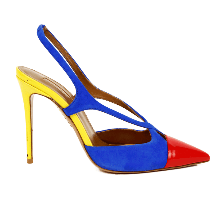 side view of Aquazurra Phoenix Colorblock Pumps